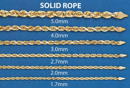 24K Yellow Gold Rope Chain