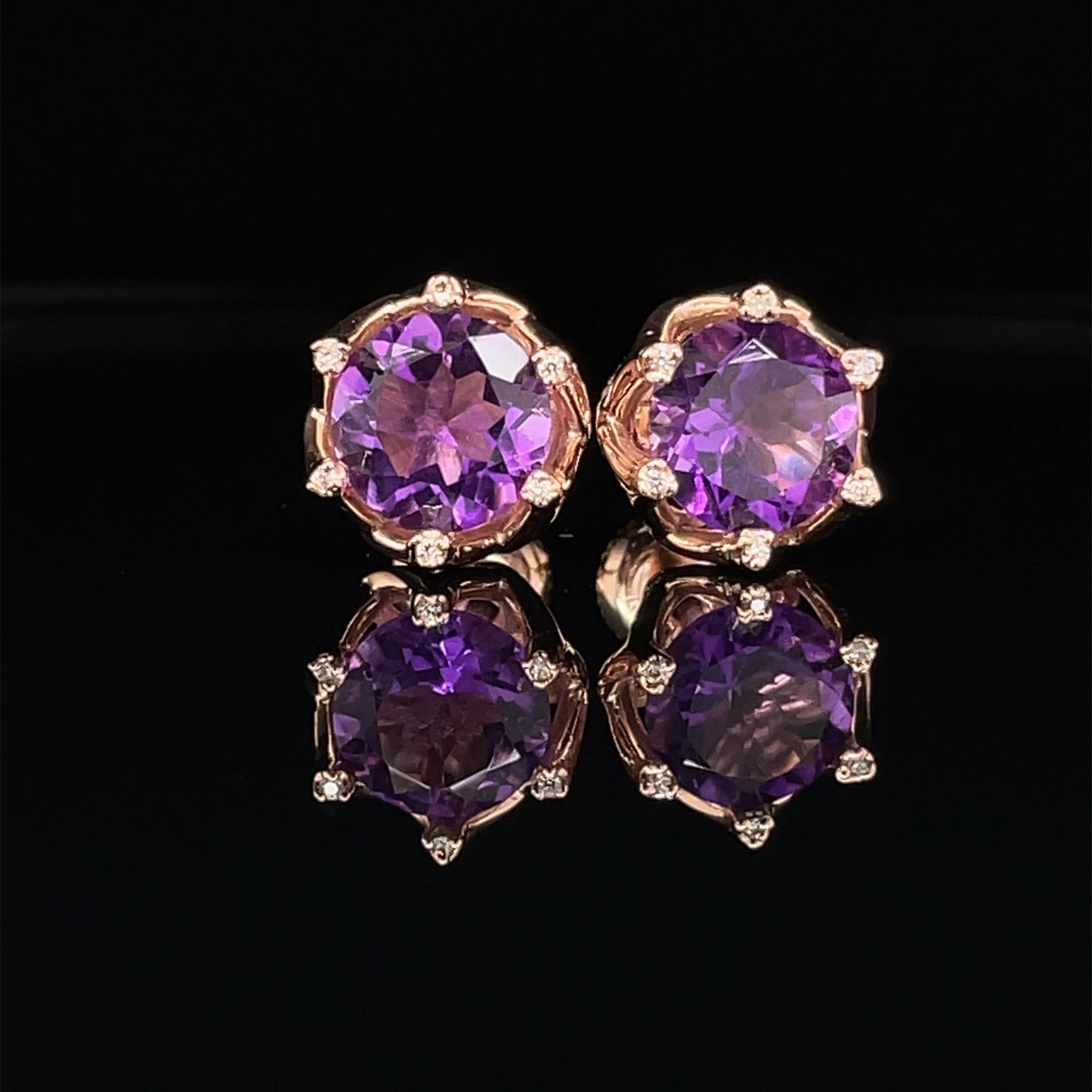 8mm Amethyst Earrings