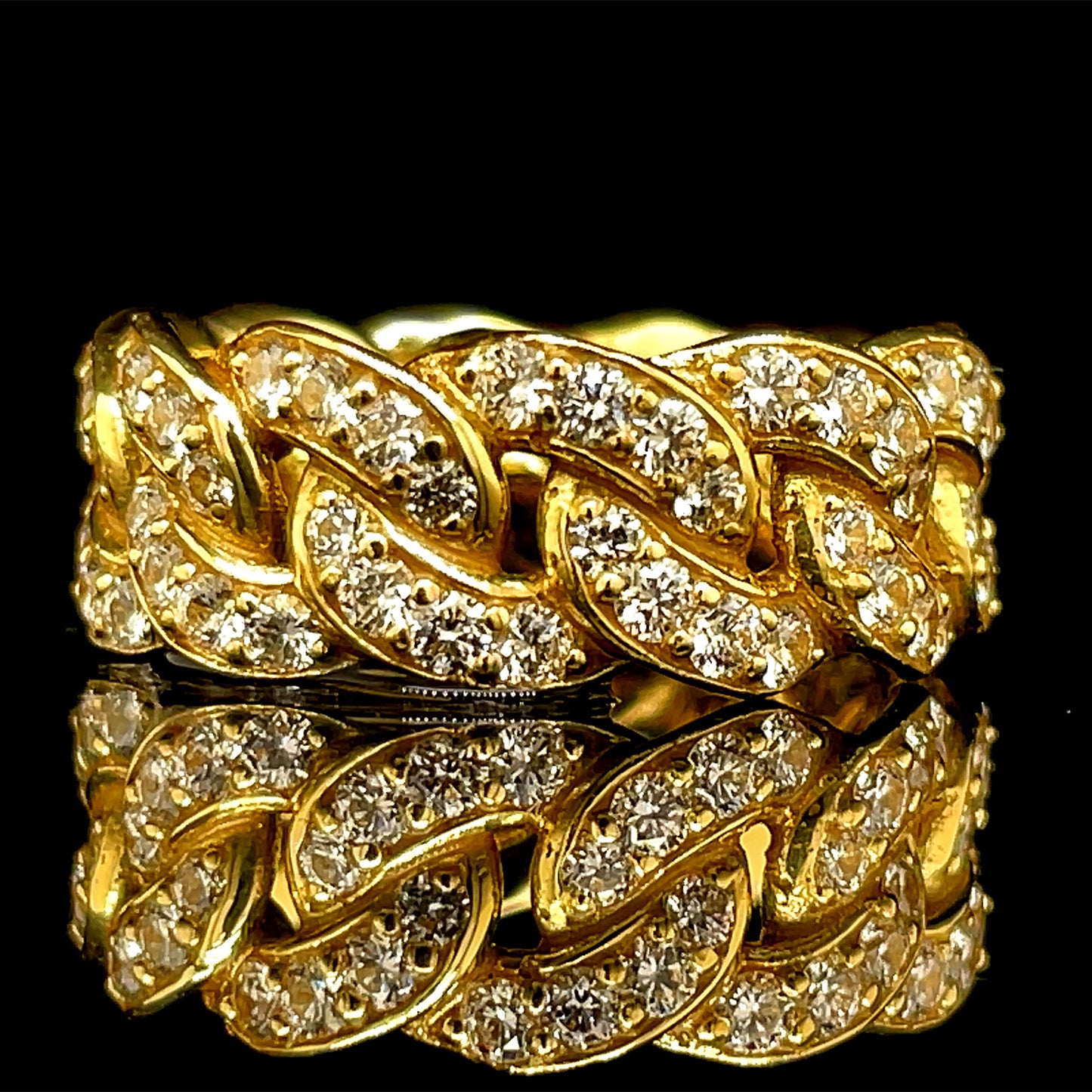 Classic Cuban Link Diamond Eternity Ring