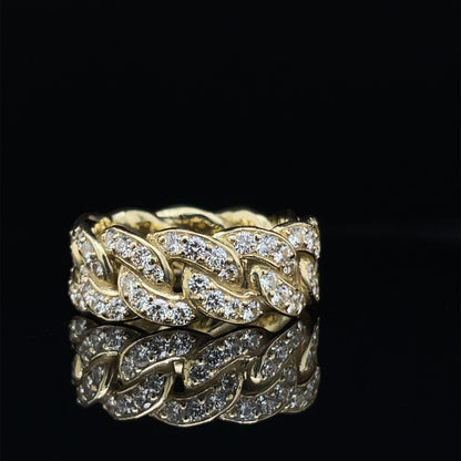 Classic Cuban Link Diamond Eternity Ring